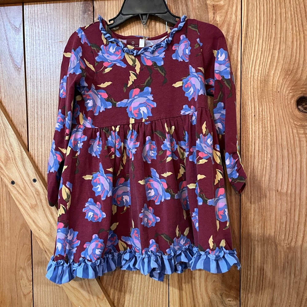 Matilda Jane Burgundy and Blue Floral Dress